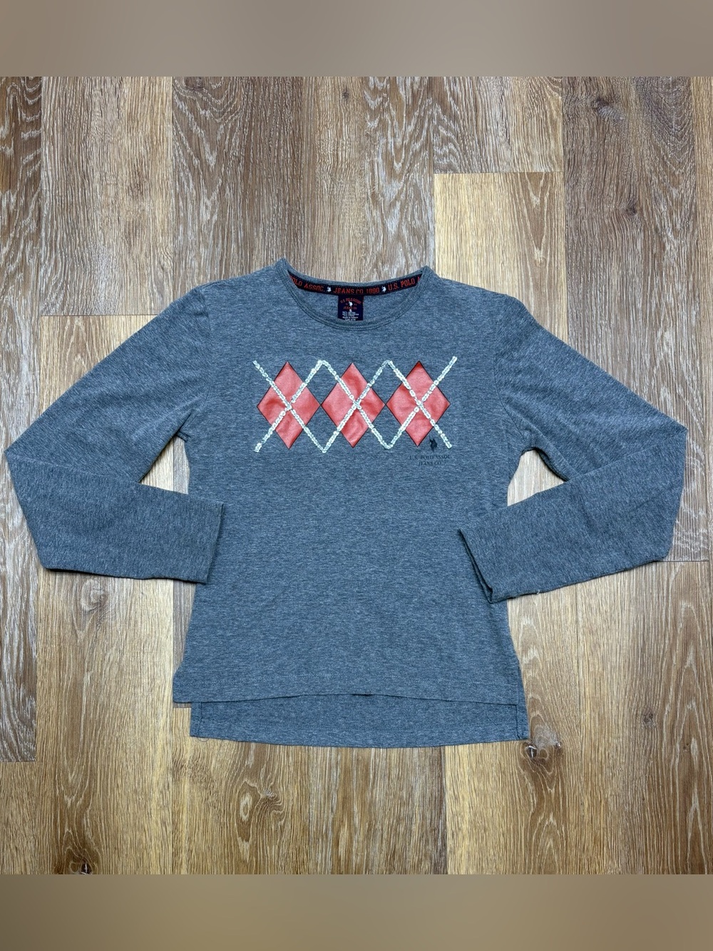 Polo Assn® Argyle Shirt Gray Red Diamond
Y2K Long Sleeve